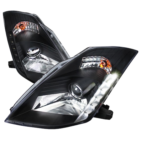 Spec-D Tuning 03-05 Nissan 350Z Projector Headlight Black Housing LHP-350Z03JM-RS